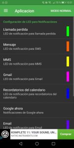 cambiar el color del LED de android