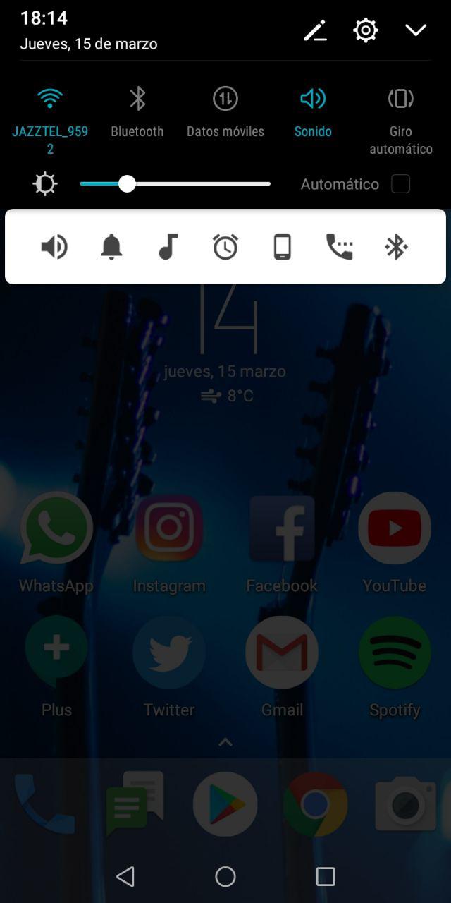 controles de volumen de Android P