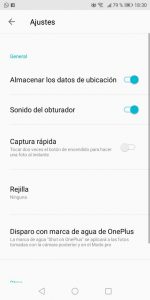 aplicación de cámara del OnePlus 5T