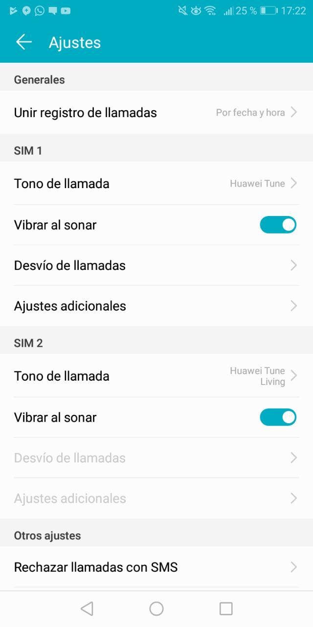 desvio de llamadas de Android