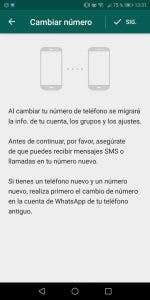 cambiar el número de whatsapp