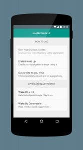 aplicacion de wake up