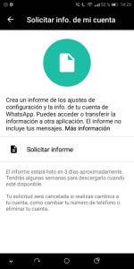 solicitar informe de whatsapp
