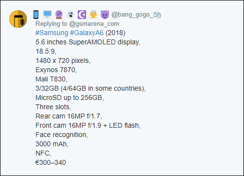 precio del Samsung galaxy a6