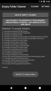 borrar las carpetas vacías en android