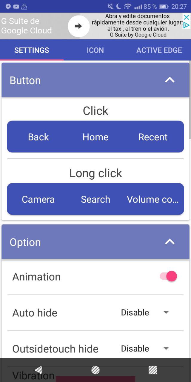 botones virtuales de Android