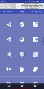 botones en pantalla de Android