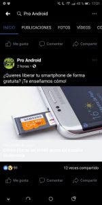 modo oscuro de facebook en android