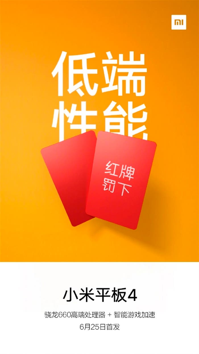 Cartel de la Xiaomi Mi Pad 4