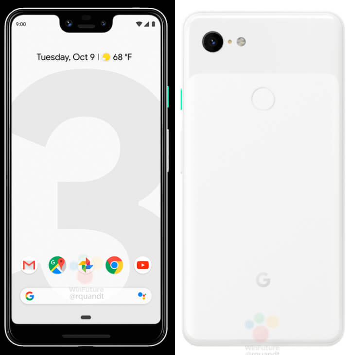 Google Pixel 3 XL render oficial