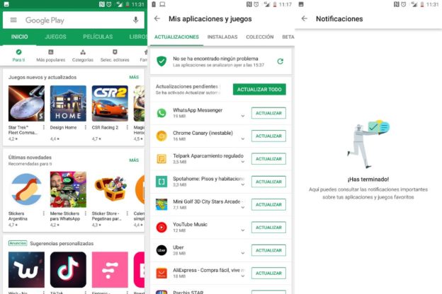 Google Play se actualiza y ya muestra la nueva interfaz