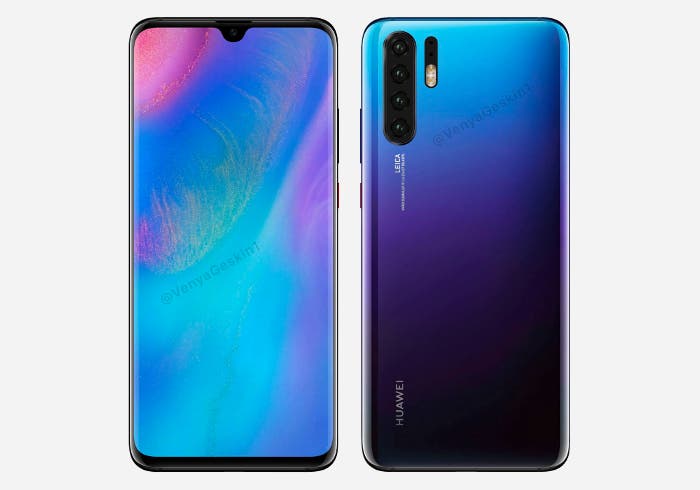 Así se ve el primer render del Huawei P30 Pro: 4 cámaras en la parte trasera