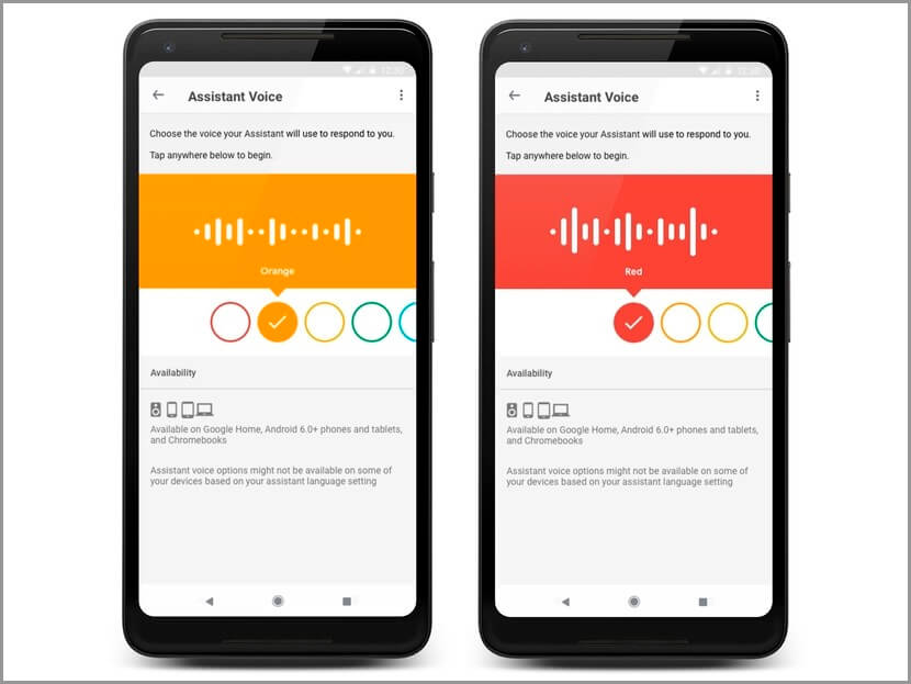 Voces de Google Assistant