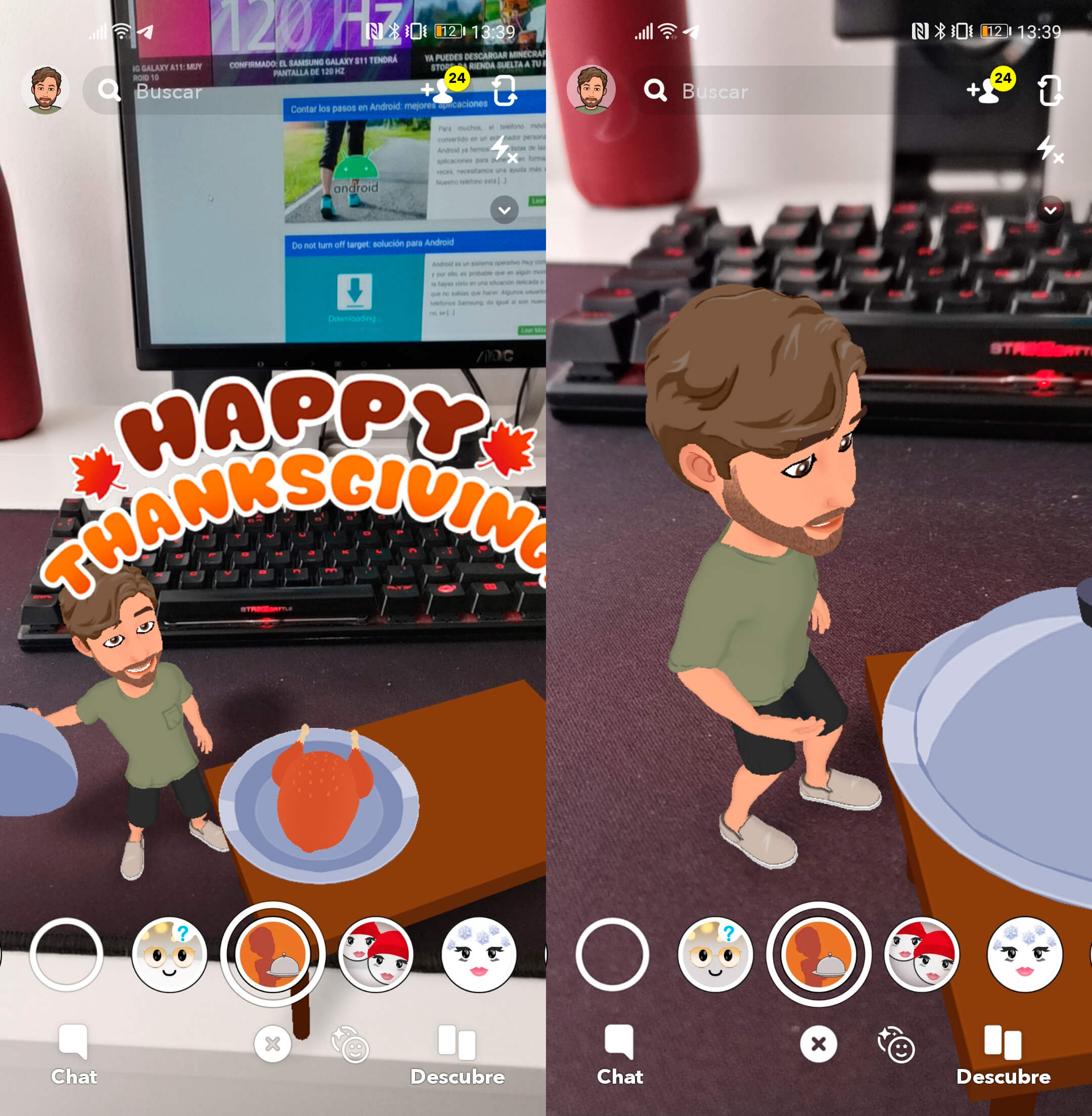 Bitmoji 3D en Snapchat
