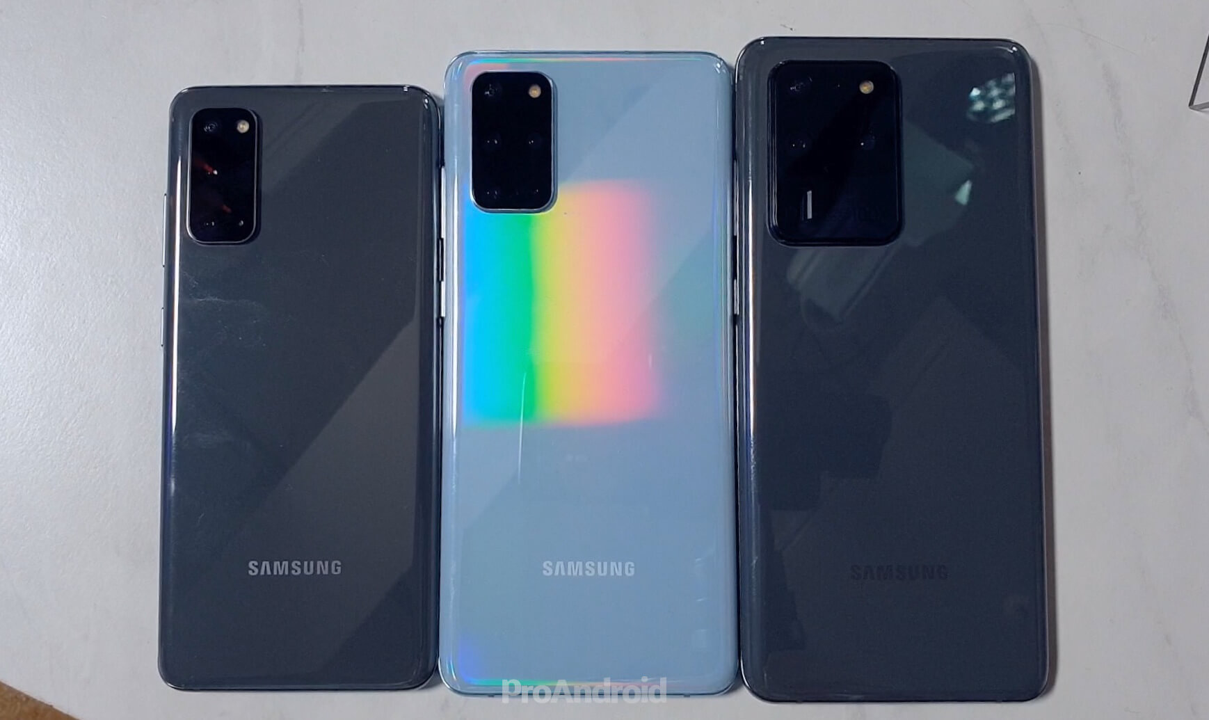 Diferencia de tamaño Samsung Galaxy S20