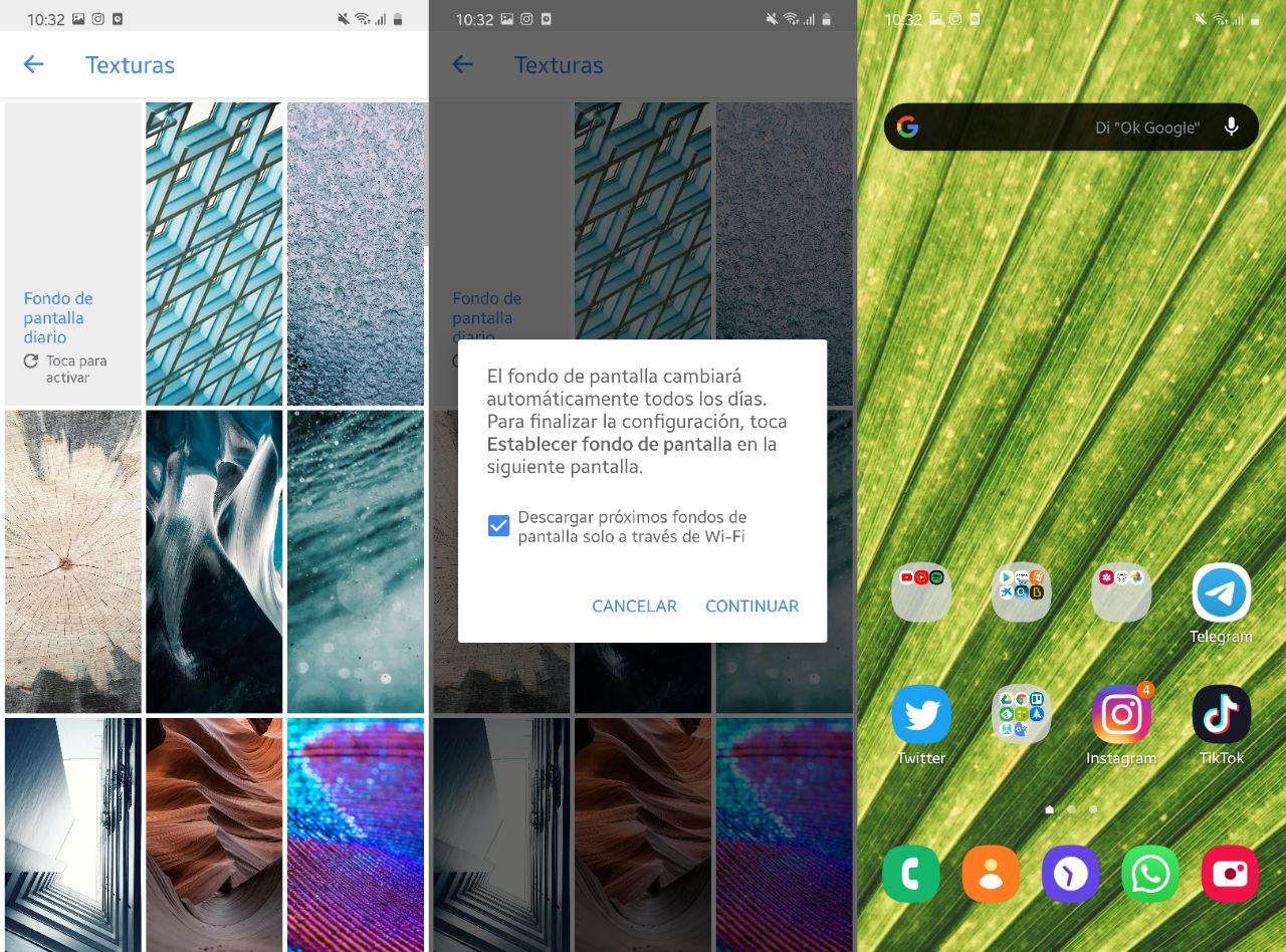 Cambiar fondo pantalla Android automático: sacudida, gestos, intervalo!