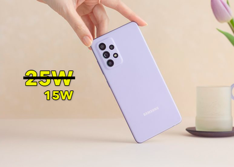 El Samsung Galaxy A52 incluye un cargador de solo 15W, pero admite carga de 25W