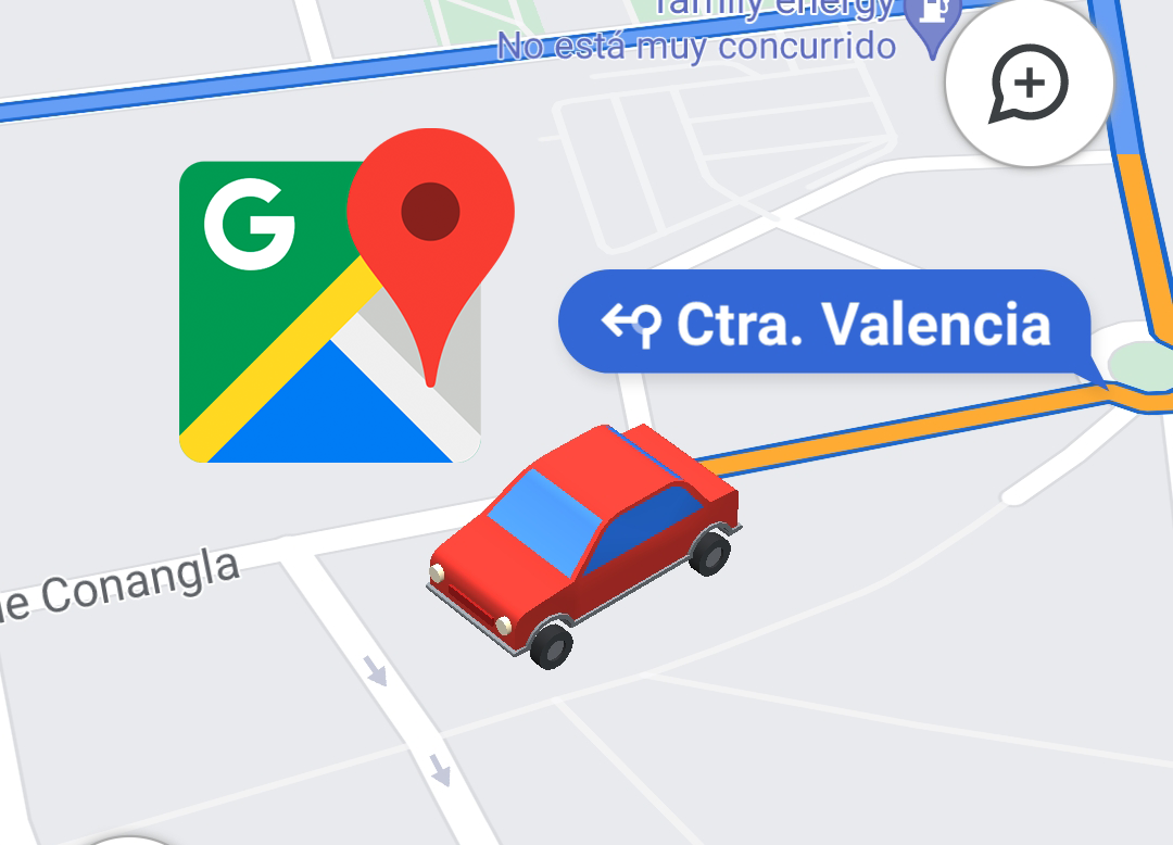 Cambia la flecha de Google Maps por un coche cuando utilices el GPS