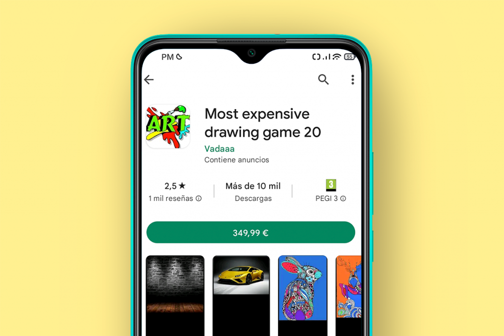Esta Aplicación Android cuesta 349,99 dólares y tiene más de 10.000 descargas