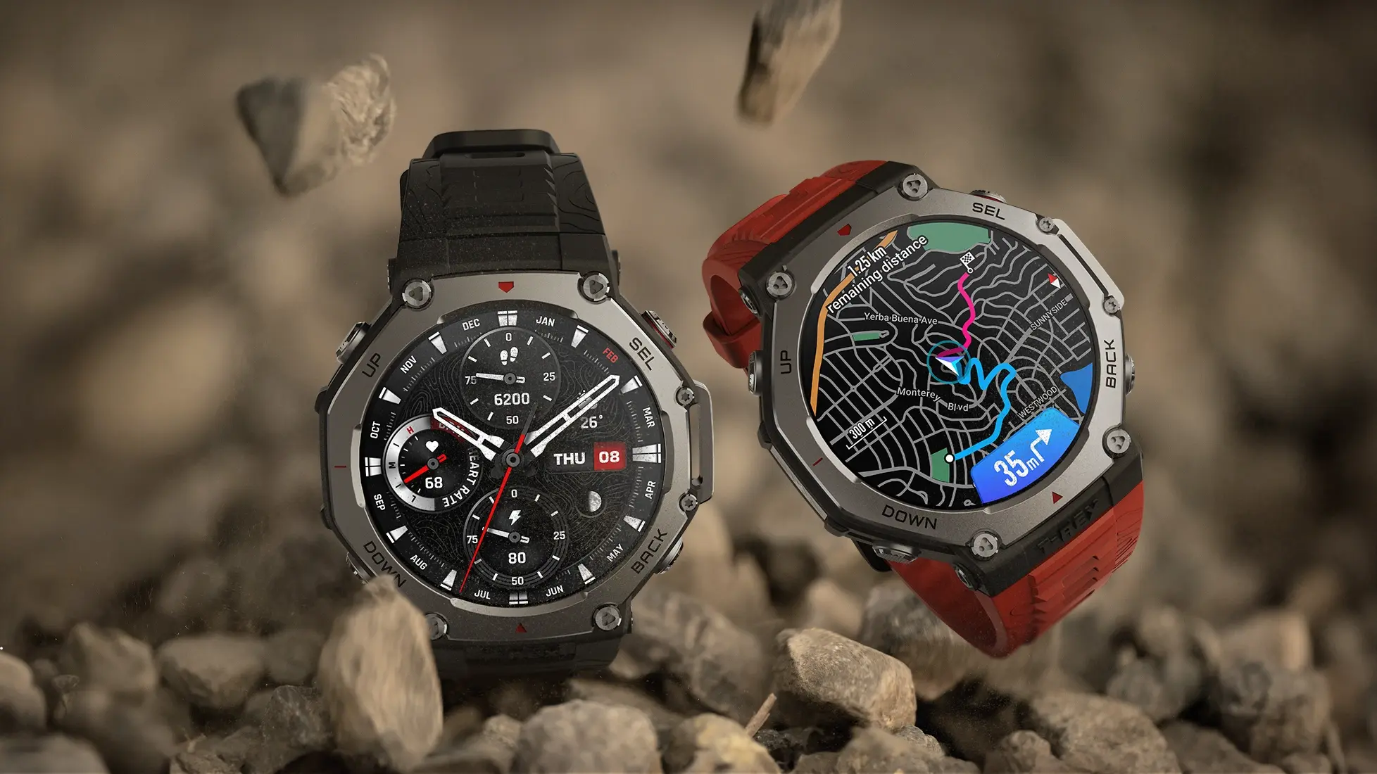 Un reloj como el Amazfit T-Rex 3 Pro con gran autonomia para varios dias