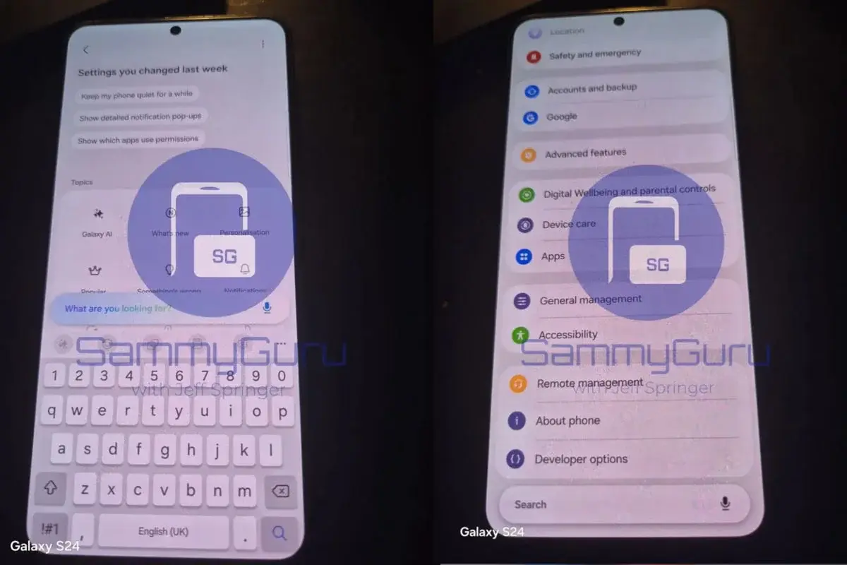 Los ajustedes en One UI 8.5 traerian cambios visuales 