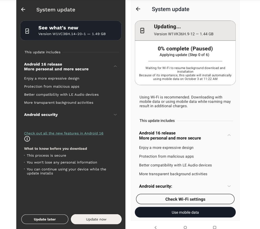 La llegada OTA de Android 16 a más dispositivos de Motorola es una realidad 