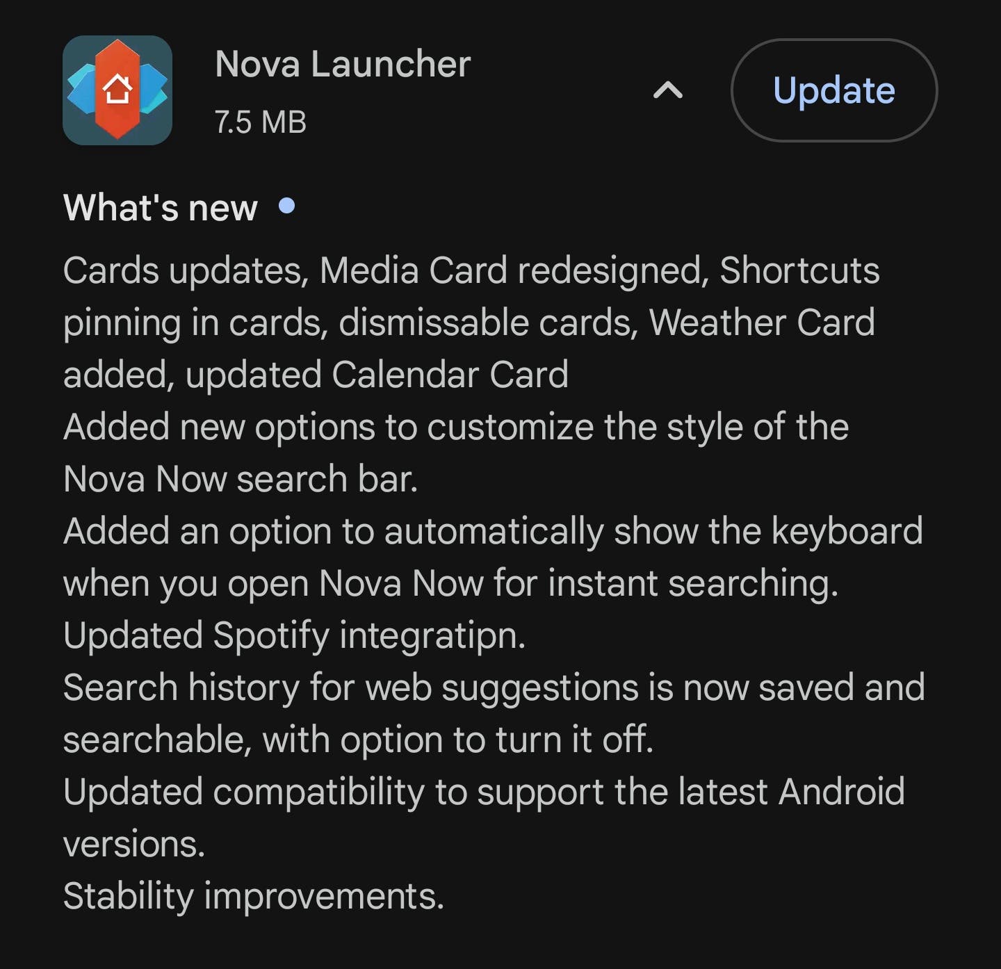 Novedades de la nueva actualización de Nova Launcher