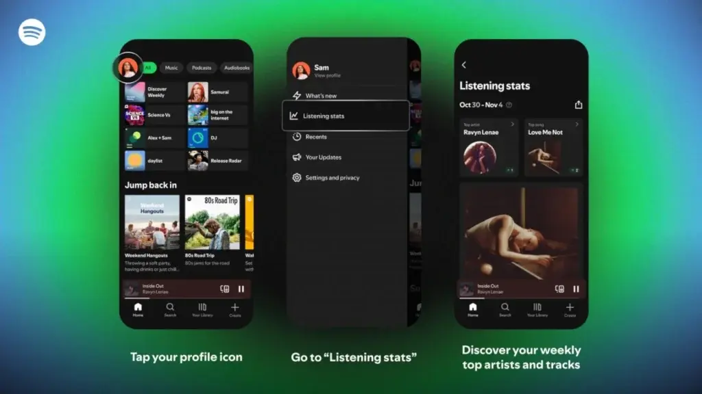 Spotify ahora te muestra tus hábitos musicales de la semana y crea listas al instante