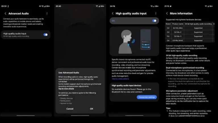 One UI 8.5 traerá audio avanzado: grabación en dispositivos Bluetooth de alta calidad