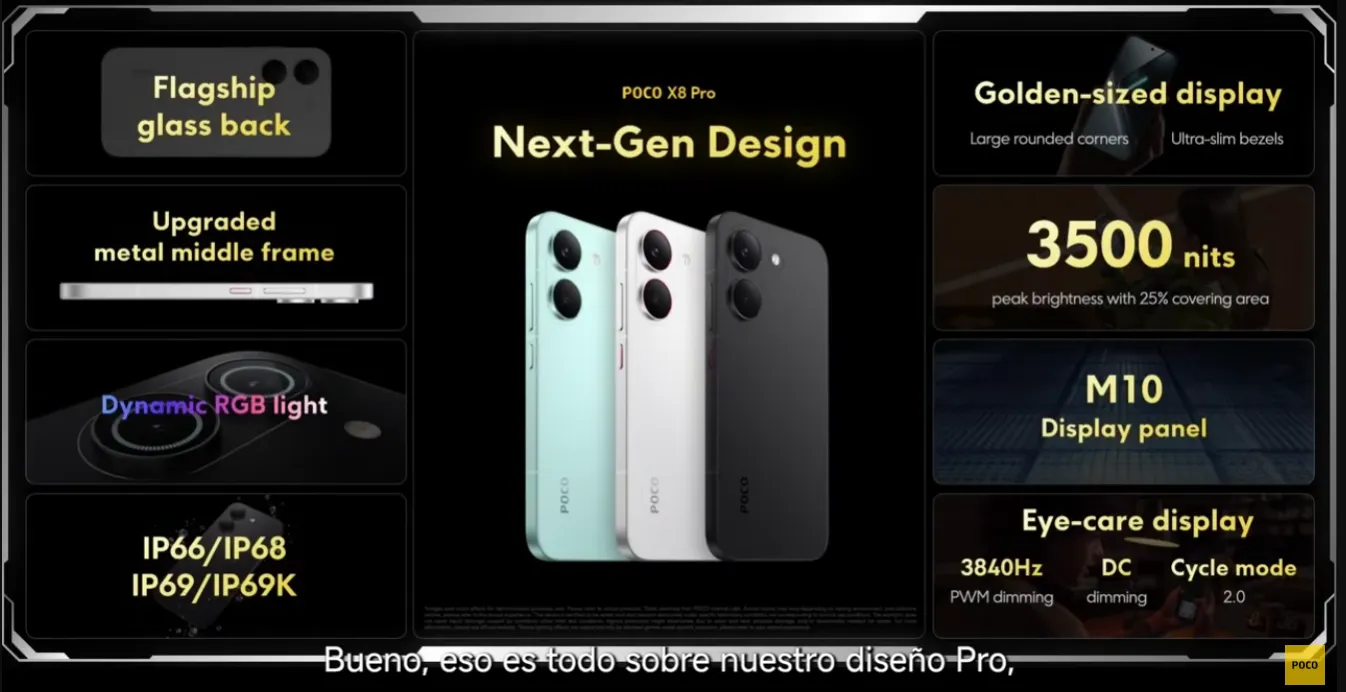características del POCO X8 Pro, la gama media evoluciona 