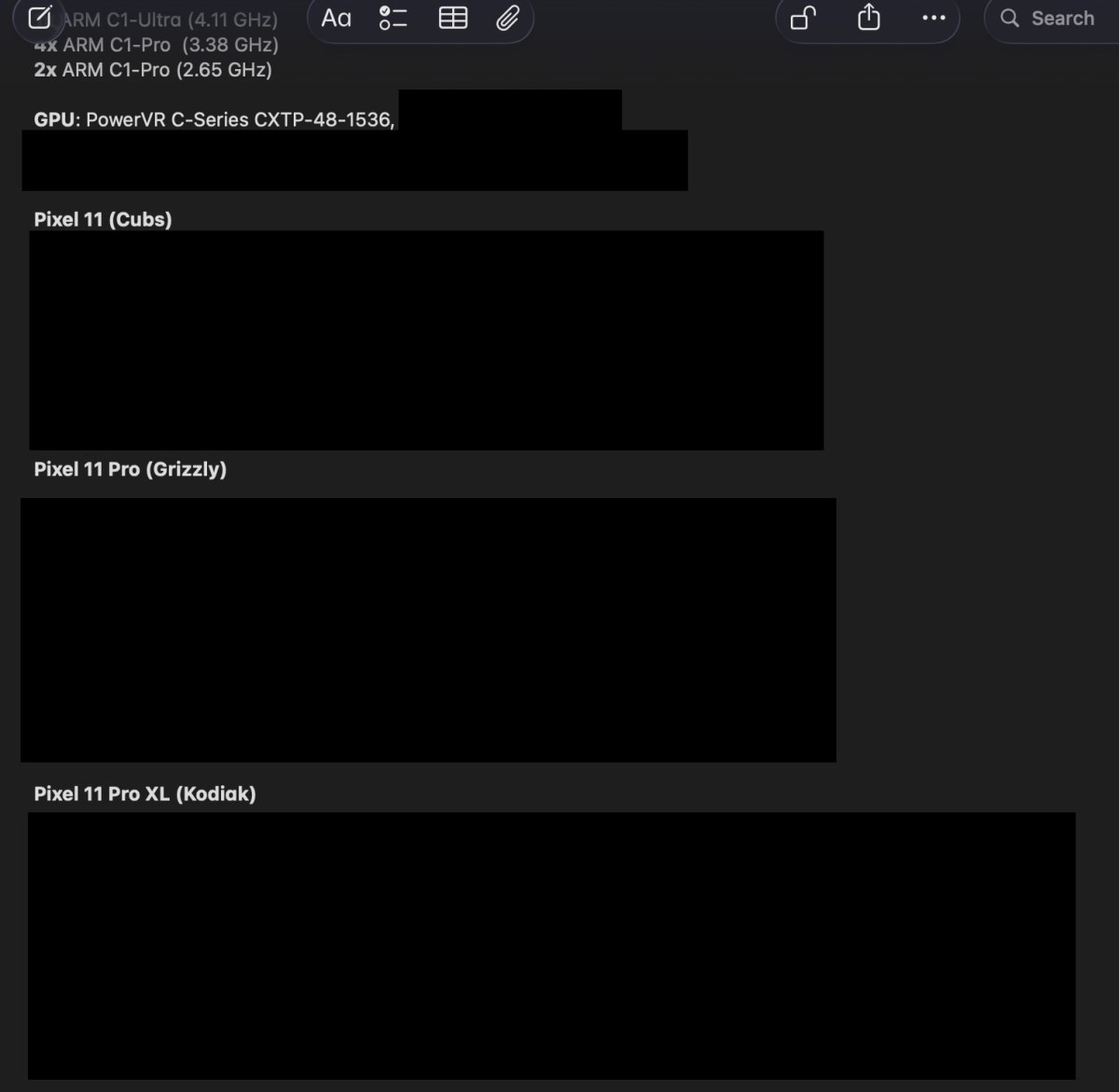 Detalles técnicos sobre el Tensor G6. Esto es lo que ofrecería. 