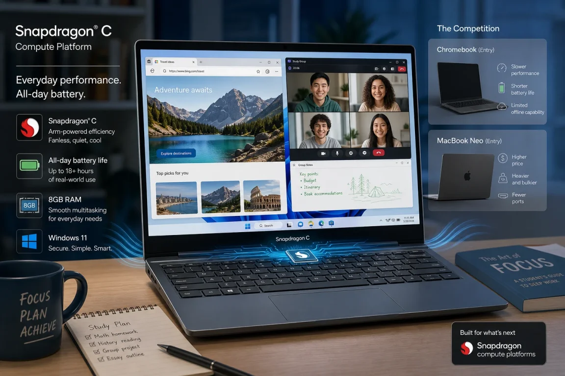 Snapdragon C será el procesador que le dará vida portátiles Windows económicos