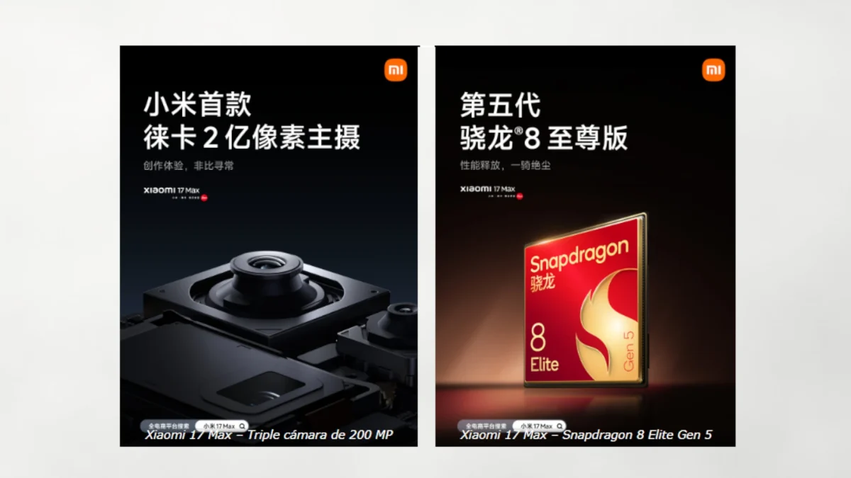 Procesador y cámaras del Xiaomi 17 Max antes de su presentación